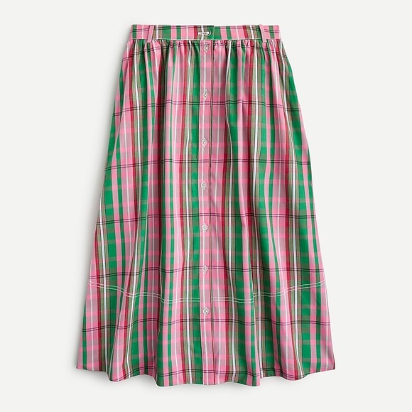 ❌SOLD❌NWT JCrew Button-up midi skirt in vintage plaid - 4 - Picture 3 of 5